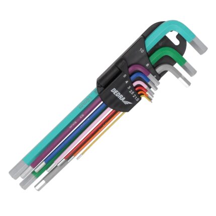 Šešiakampiai raktai ilgi spalva 1.5-10mm rinkinys 9vnt.S2, 06F205