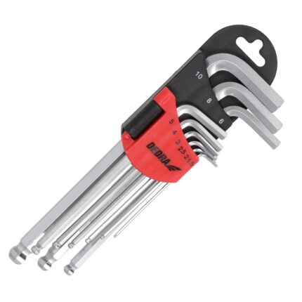 Šešiakampiai raktai rutulys ilgi  1.5-10mm rinkinys 9vnt., CRV, 06F211