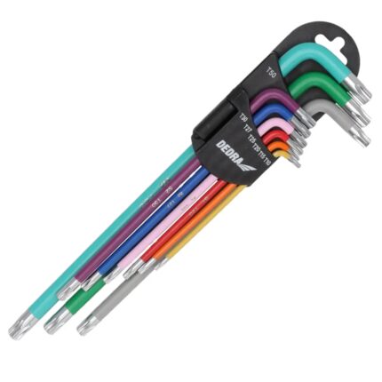 Torx raktai extra ilgi spalvaT10-T50 rinkinys 9vnt., S2, 06F225