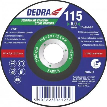 Šlifavimo diskas  akmeniui išgaubtas 125x6,0x22,3, F1362