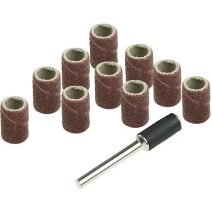 Šlifavimo juosta 6.3mm,K60,K120, rinkinys 11vnt, (10+1 itvaras 3.2mm), 08T600