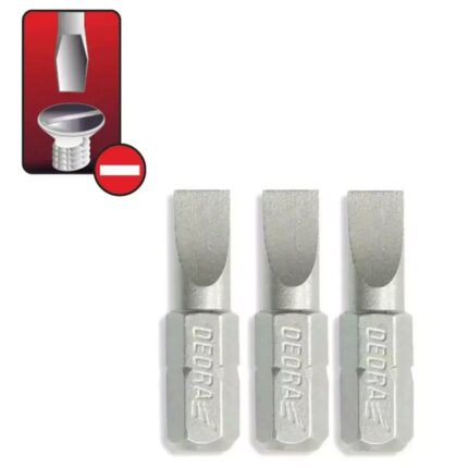 Atsuktuvo antgaliai plokšti SL 5.5x25mm, 3 vnt. blisteris, 18A00SL550-03