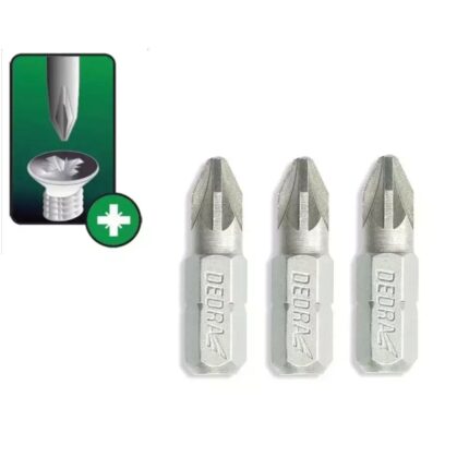 Atsuktuvo antgaliai Pozidriv PZ3x25mm, 3vnt. blisteris, 18A01PZ30-03