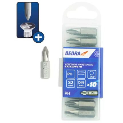 Atsuktuvo antgaliai Phillips PH3x25mm,10vnt. plast. dežute, 18A02PH30-10