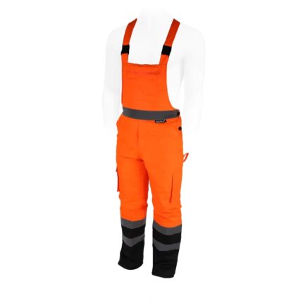 Šiltintas puskombinezonis,šviesą atspindintis,dydis:XL,oranžinis, BH80SO2-XL