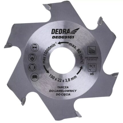 Plokštelinio peilio ašmenys 100x22 mm, 6 dantys, DED69161