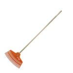 Greblys su mediniu kotu, pvc oranžinis 134cm, 22 mm, 80C053