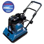 Vibroplokšte 88 kg 5,5 KM padas 550x420mm, juodas guminis kilimelis, transportavimo ratukai, DED8830