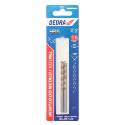 Grąžtas metalui 2 vnt., HSS, DIN338, 5,0x86mm, WM05086