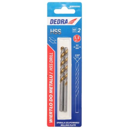 Grąžtas metalui 2 vnt., HSS, DIN338, 5,5x93mm, WM05593