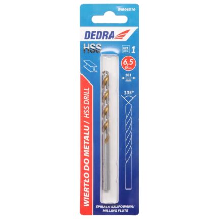 Grąžtas metalui 1 vnt., HSS, DIN338, 6,5x101mm, WM06510