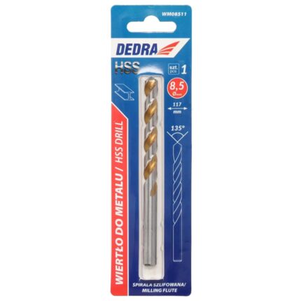 Grąžtas metalui 1 vnt., HSS, DIN338, 8,5x117mm, WM08511