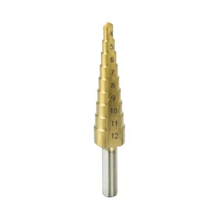 Pakopinis grąžtas 4-12mm, HSS, TiN, WMST0412
