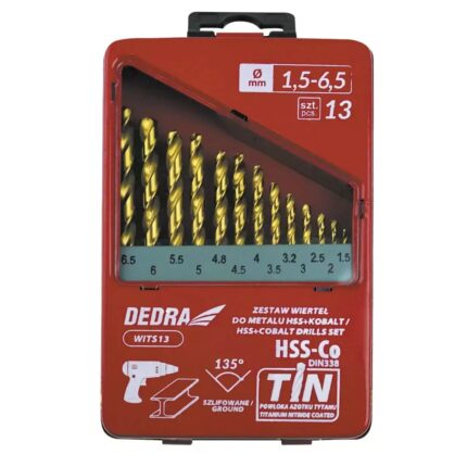 Rinkinys metalui HSS+kobaltas+TiN, 13 vnt 135°, WITS13