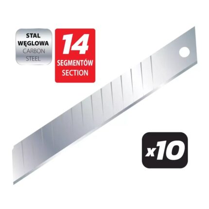Glaudžiai pjaunantys ašmenys 18mm, 14 segmentu, 10 vnt., M9041